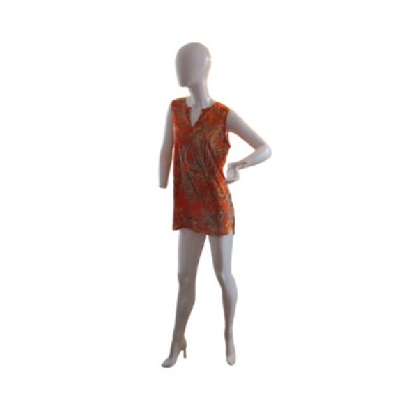 🧡 LAUREN Ralph Lauren Sleeveless Paisley Blouse 💃 - Picture 2 of 6